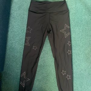 Soul cycle black leggings with star stud detailing